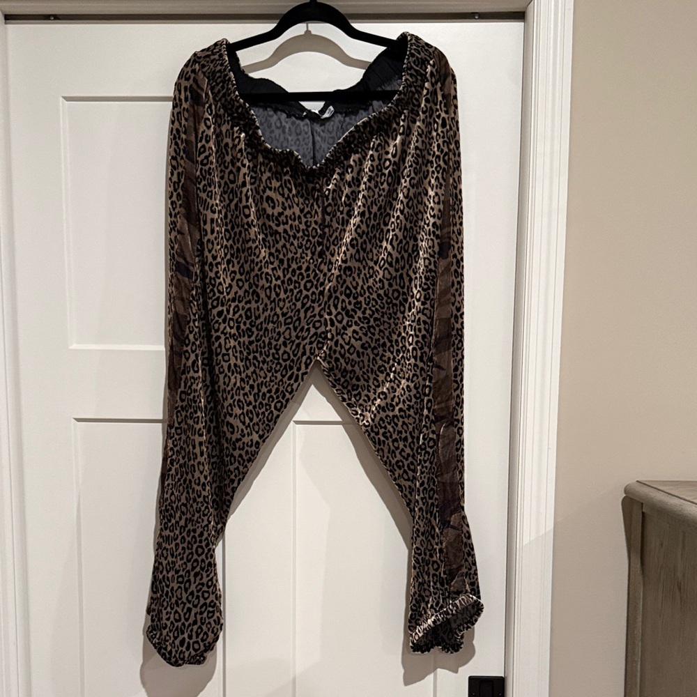 Leopard Print Velvet Joggers